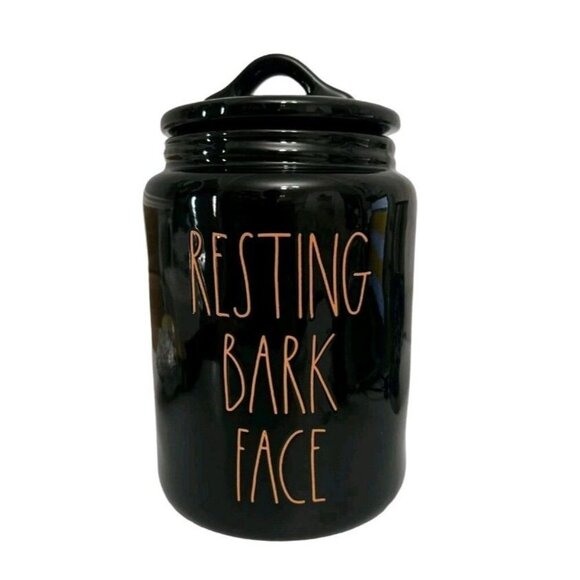 Rae Dunn Haunted Halloween Canister Resting Bark FACE - Picture 2 of 2